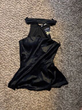 NWT Black Satin Halter Neck Dress